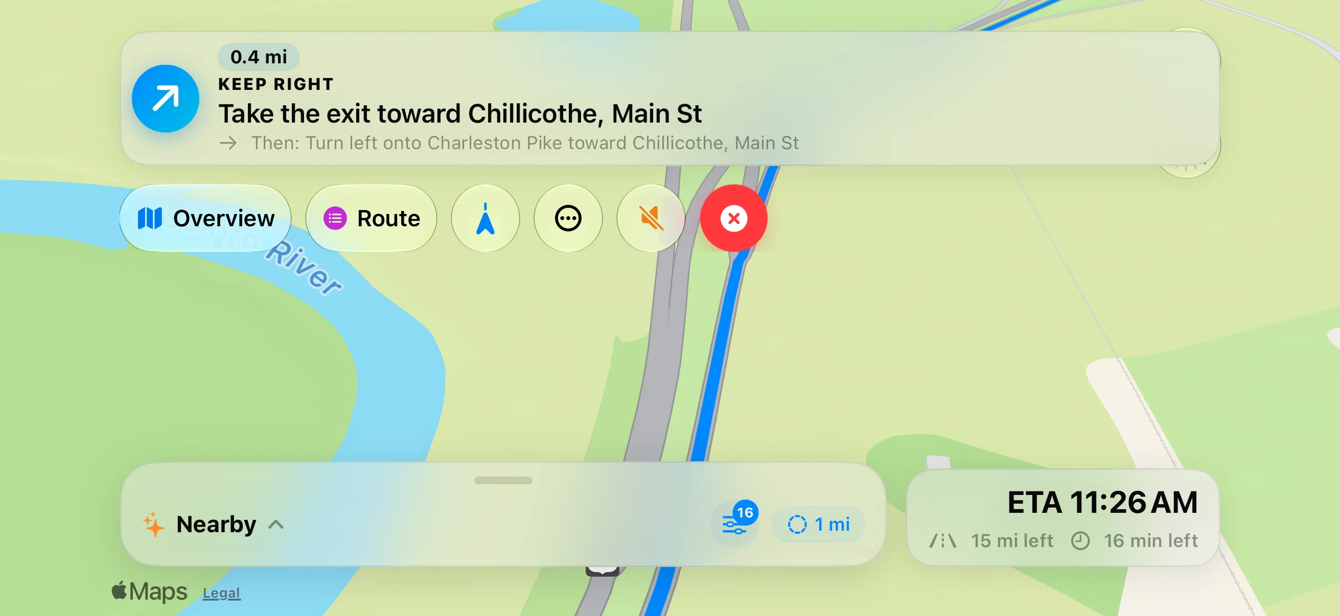 Turn-by-turn guidance in landscape orientation